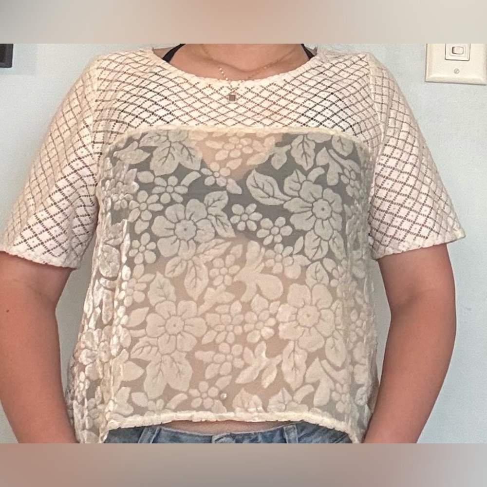 White Textured Top